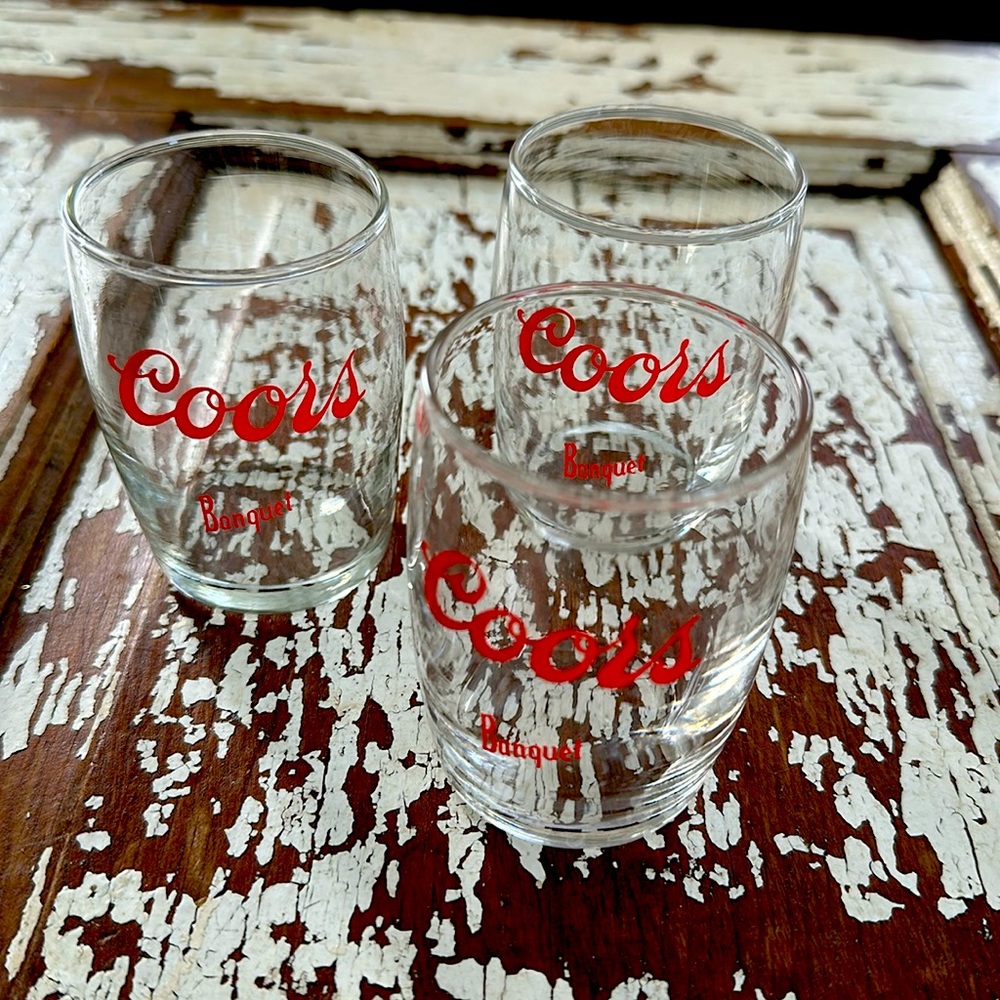 Set of 3 Vintage Coors glasses